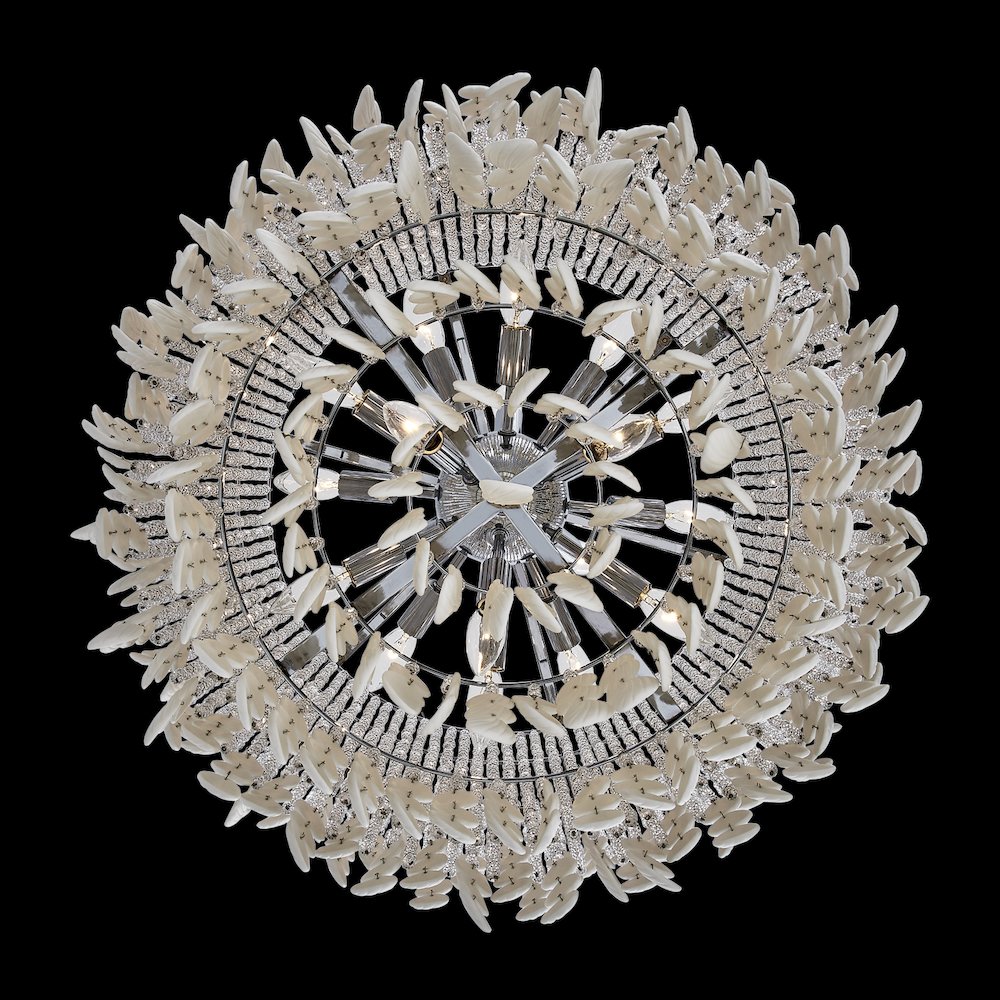 Farfalle 28-in 18 Light (40-watt) Brushed Champagne Gold Chandelier. Picture 9