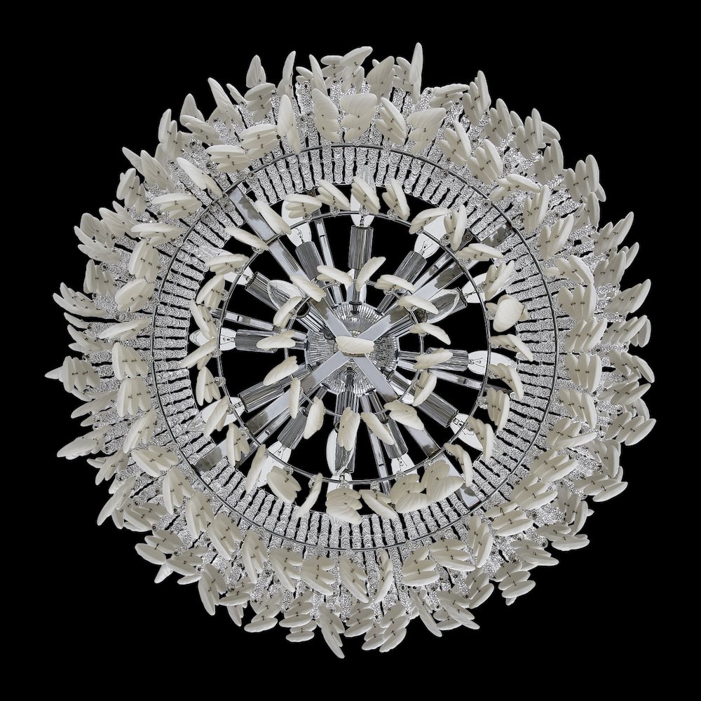 Farfalle 28-in 18 Light (40-watt) Brushed Champagne Gold Chandelier. Picture 10