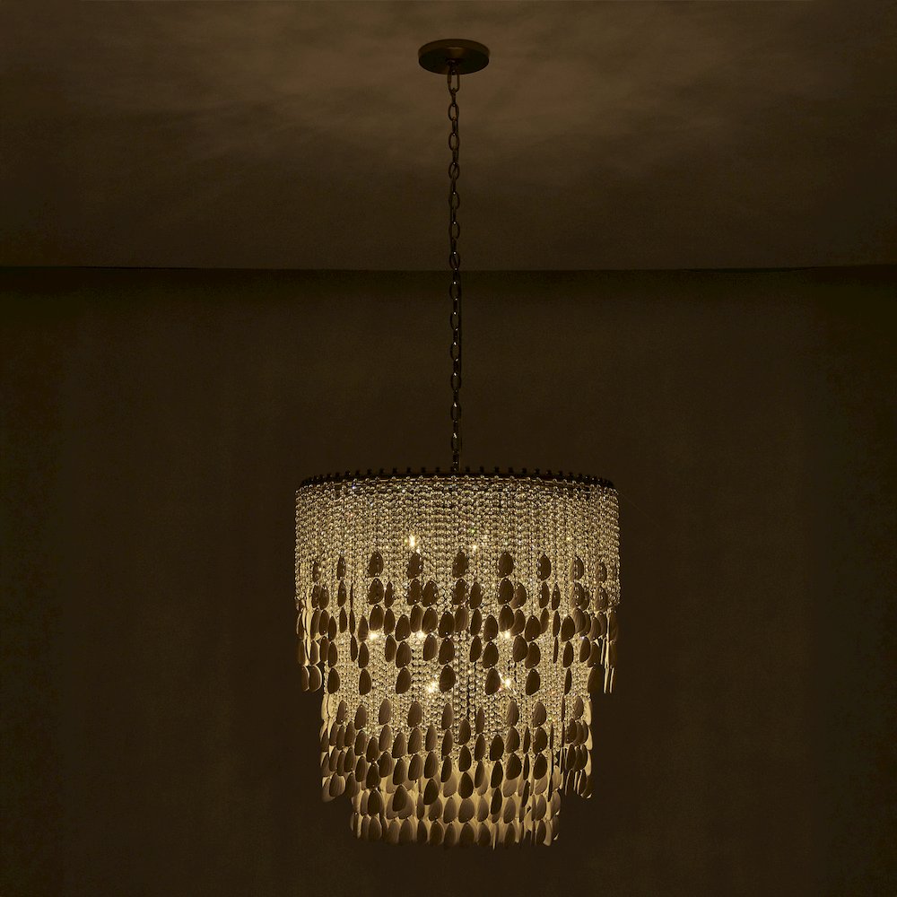 Farfalle 28-in 18 Light (40-watt) Brushed Champagne Gold Chandelier. Picture 29