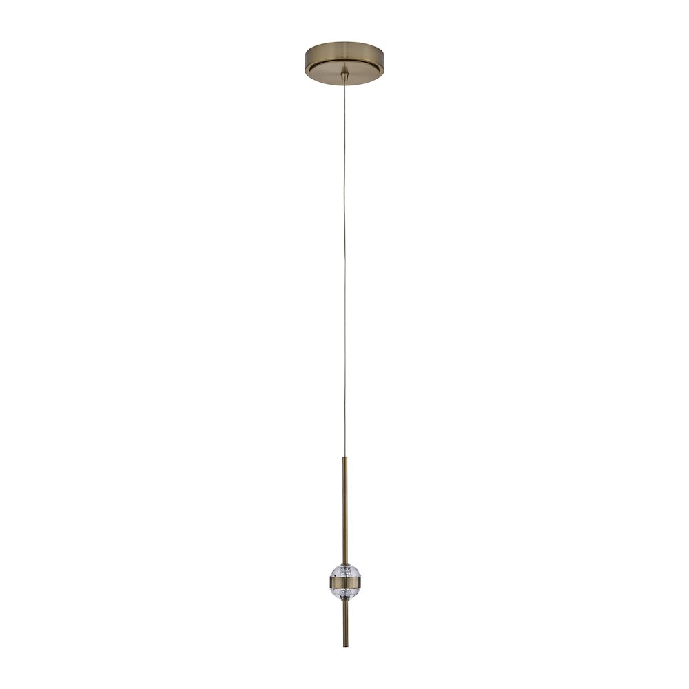 Goccia 6.25-in (7-watt) LED Winter Brass Mini Pendant. Picture 2