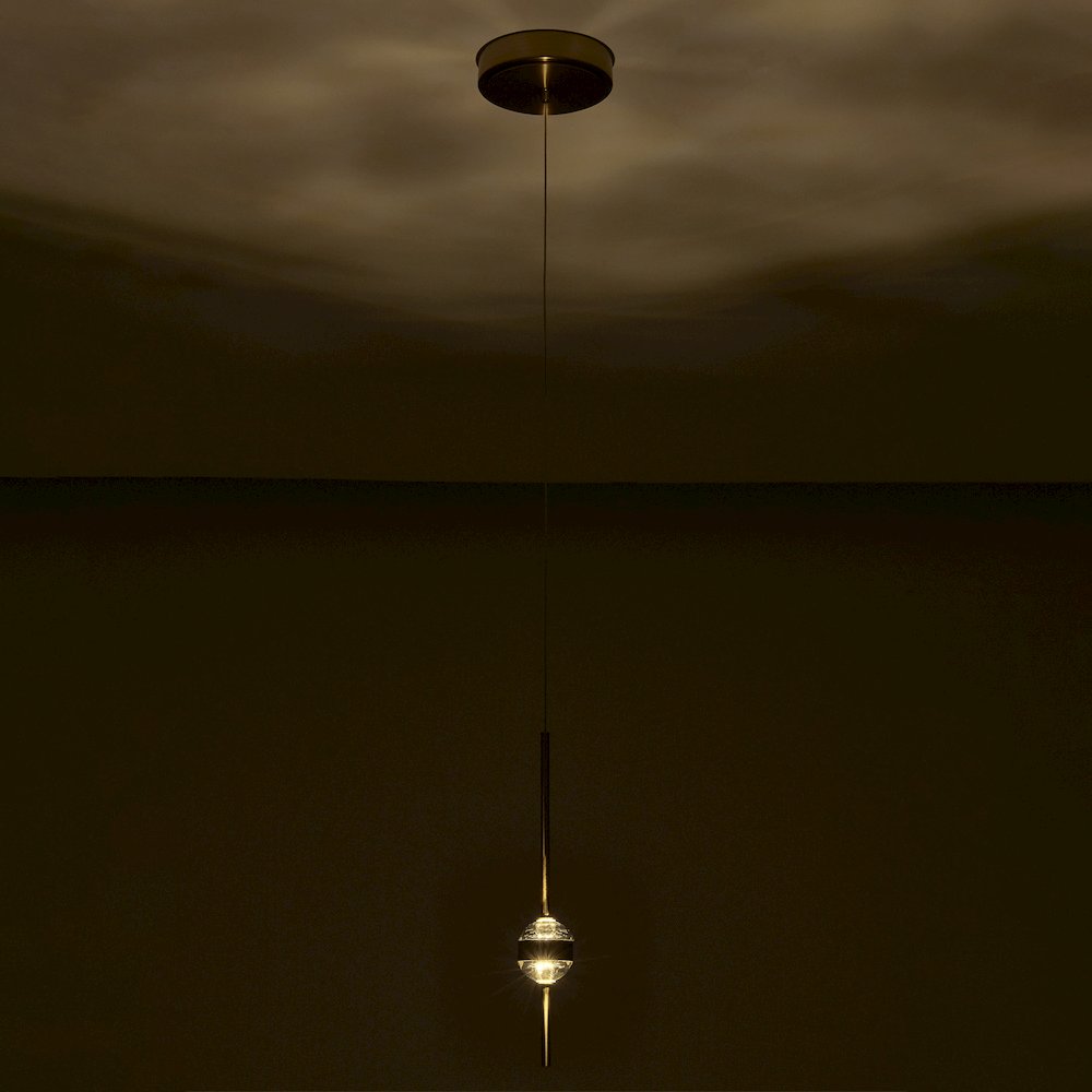 Goccia 6.25-in (7-watt) LED Winter Brass Mini Pendant. Picture 8