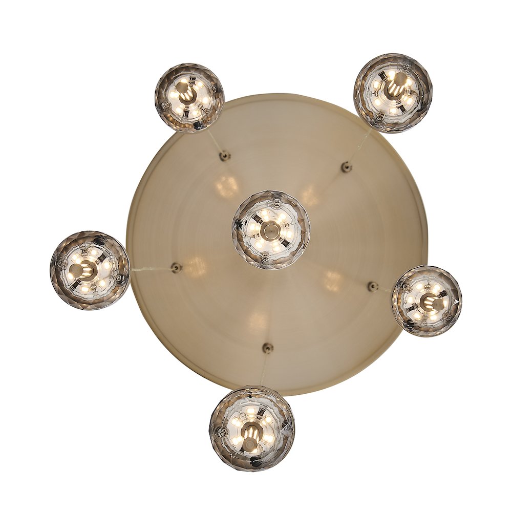 Goccia 16.25-in (42-watt) LED Winter Brass Chandelier. Picture 2