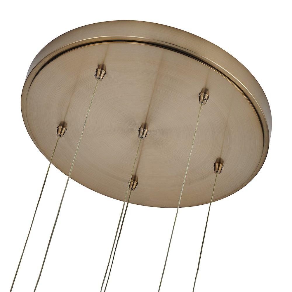 Goccia 16.25-in (42-watt) LED Winter Brass Chandelier. Picture 3
