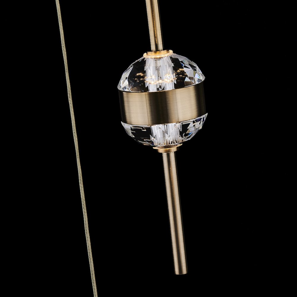 Goccia 16.25-in (42-watt) LED Winter Brass Chandelier. Picture 6
