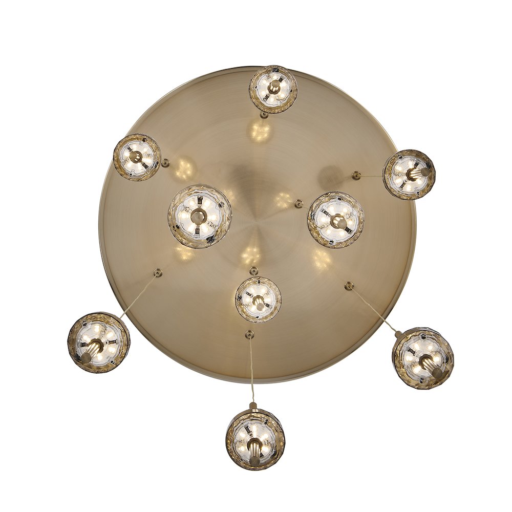 Goccia 21.75-in (63-watt) LED Winter Brass Chandelier. Picture 2