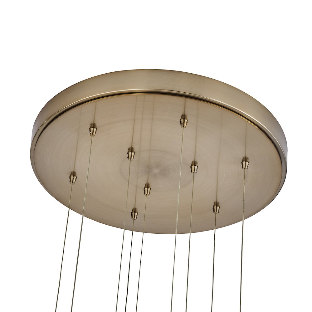 Goccia 21.75-in (63-watt) LED Winter Brass Chandelier. Picture 3