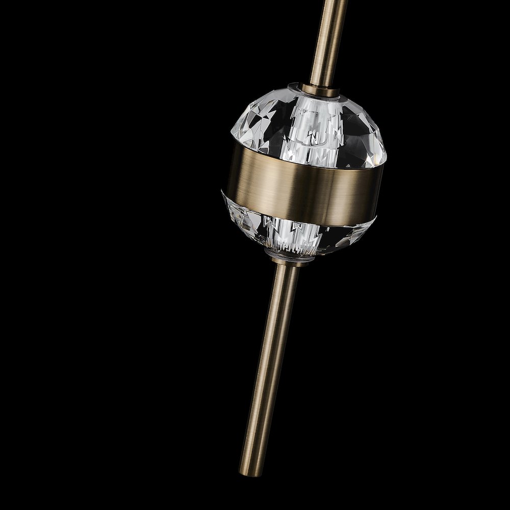 Goccia 21.75-in (63-watt) LED Winter Brass Chandelier. Picture 5