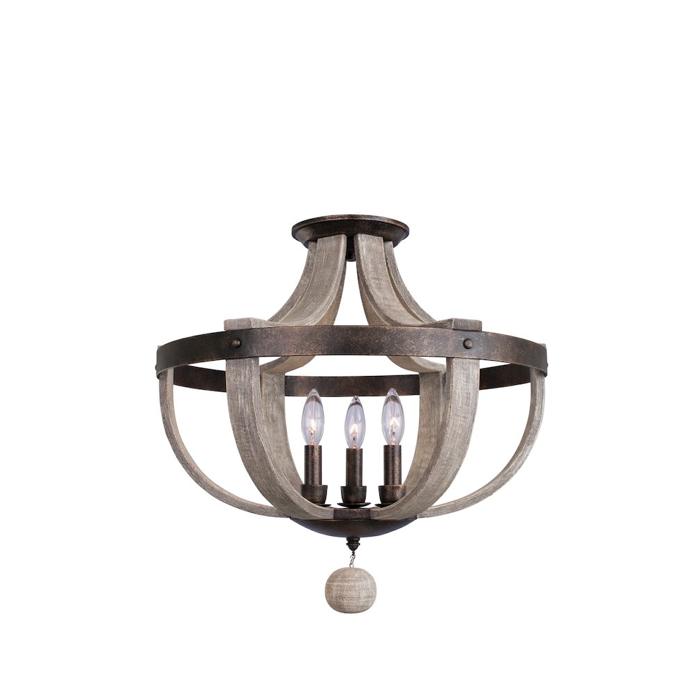 Harper 3 Light Semi Flush Mount. Picture 1