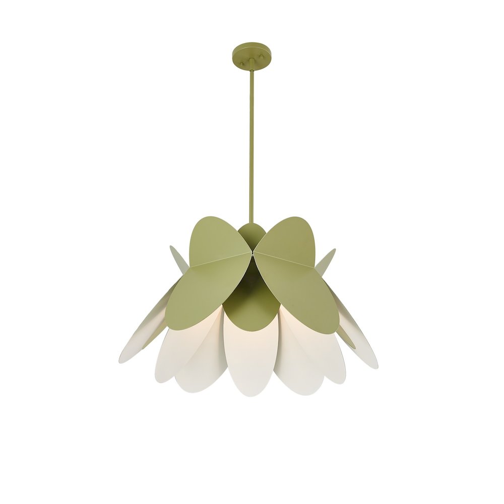 Flor 26 In Avocado Green Pendant. Picture 1
