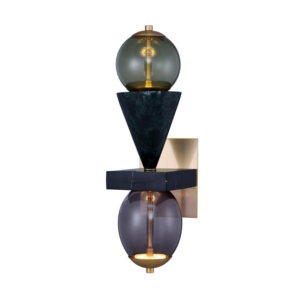 Demi Green Marble LED Wall Sconce. Picture 1