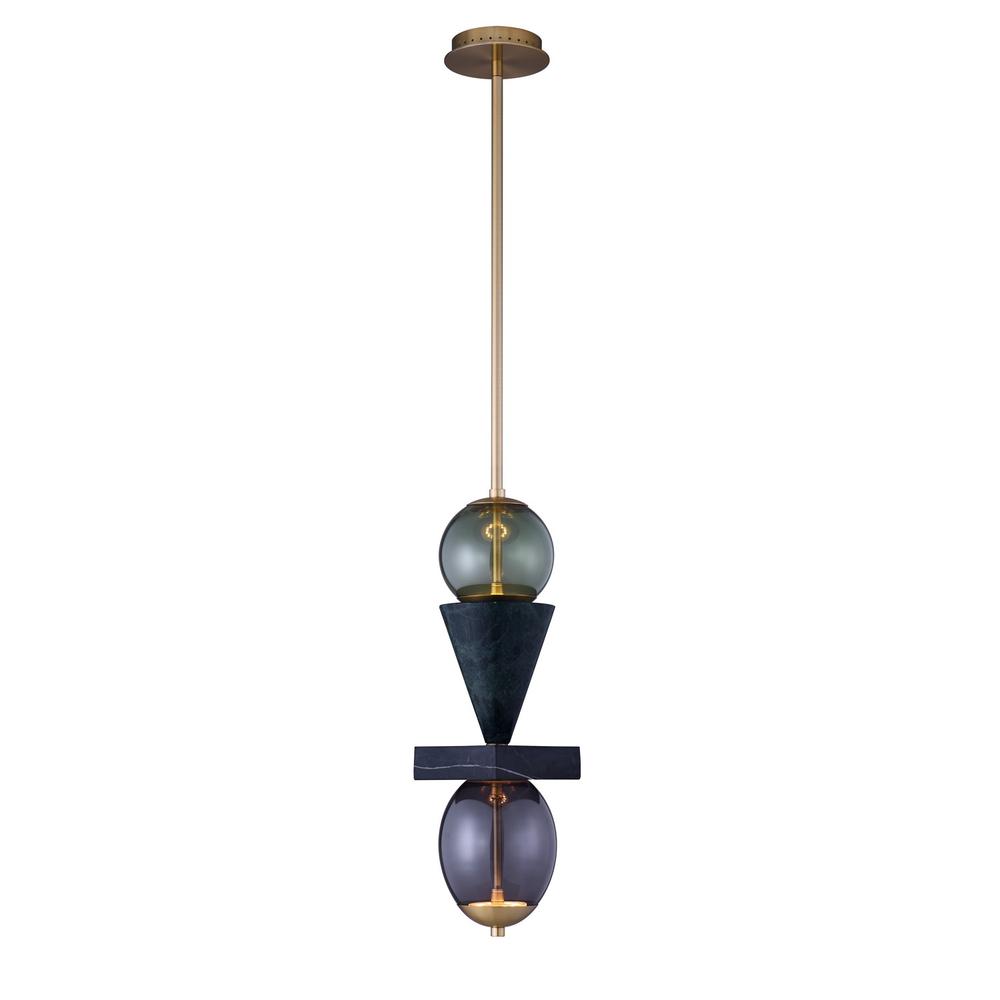 Demi Green Marble LED Mini Pendant. Picture 1