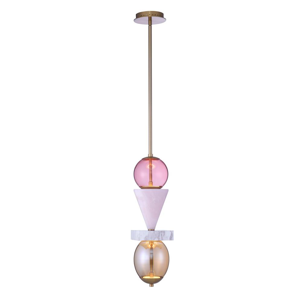 Demi Pink Jade LED Mini Pendant. Picture 1