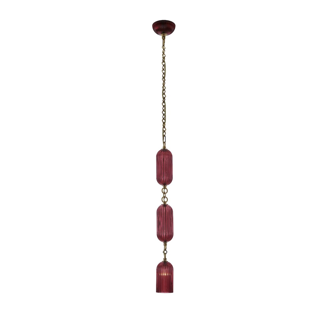 Verde 4-in 1 Light (40-watt) Satin Brass Pendant. Picture 1