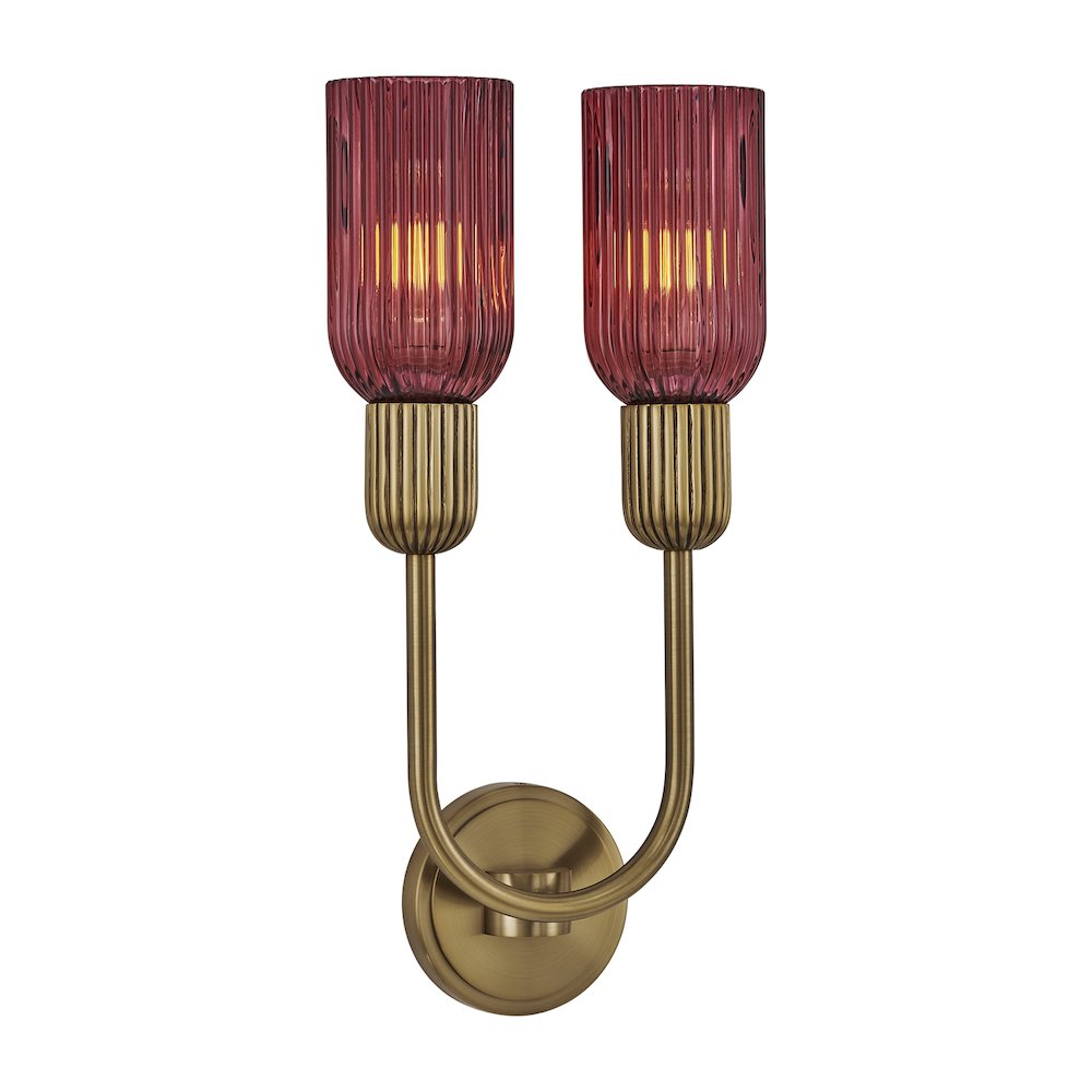 Verde 10-in 2 Light (40-watt) Satin Brass Wall Sconce. Picture 1