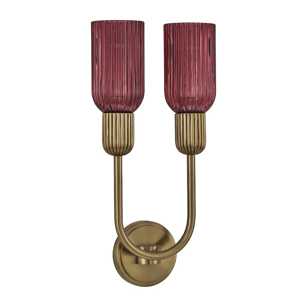 Verde 10-in 2 Light (40-watt) Satin Brass Wall Sconce. Picture 2
