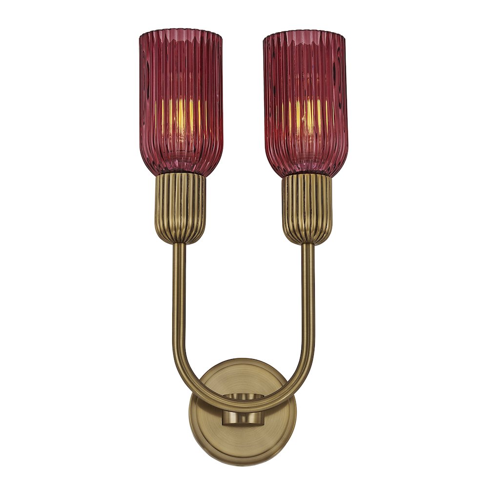 Verde 10-in 2 Light (40-watt) Satin Brass Wall Sconce. Picture 3