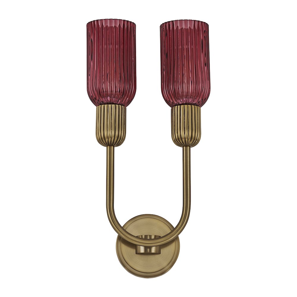 Verde 10-in 2 Light (40-watt) Satin Brass Wall Sconce. Picture 4