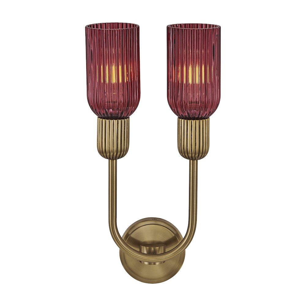 Verde 10-in 2 Light (40-watt) Satin Brass Wall Sconce. Picture 12