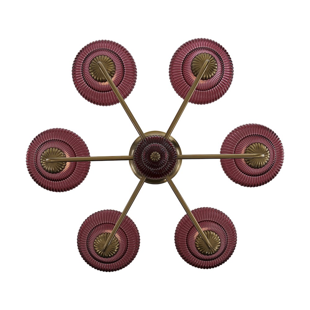 Verde 40-in 6 Light (40-watt) Satin Brass Chandelier. Picture 3