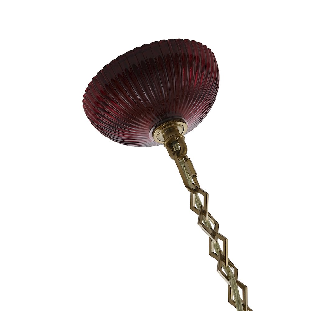 Verde 40-in 6 Light (40-watt) Satin Brass Chandelier. Picture 5