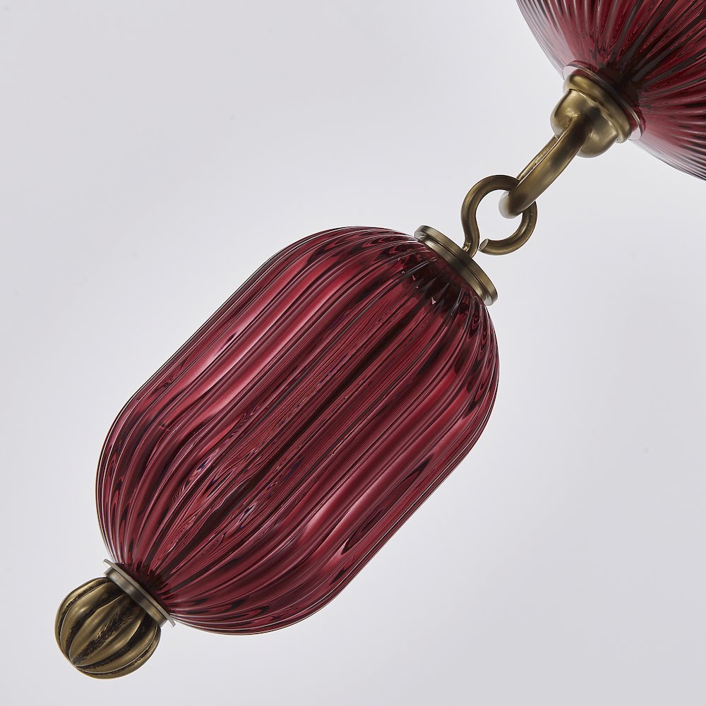 Verde 40-in 6 Light (40-watt) Satin Brass Chandelier. Picture 7