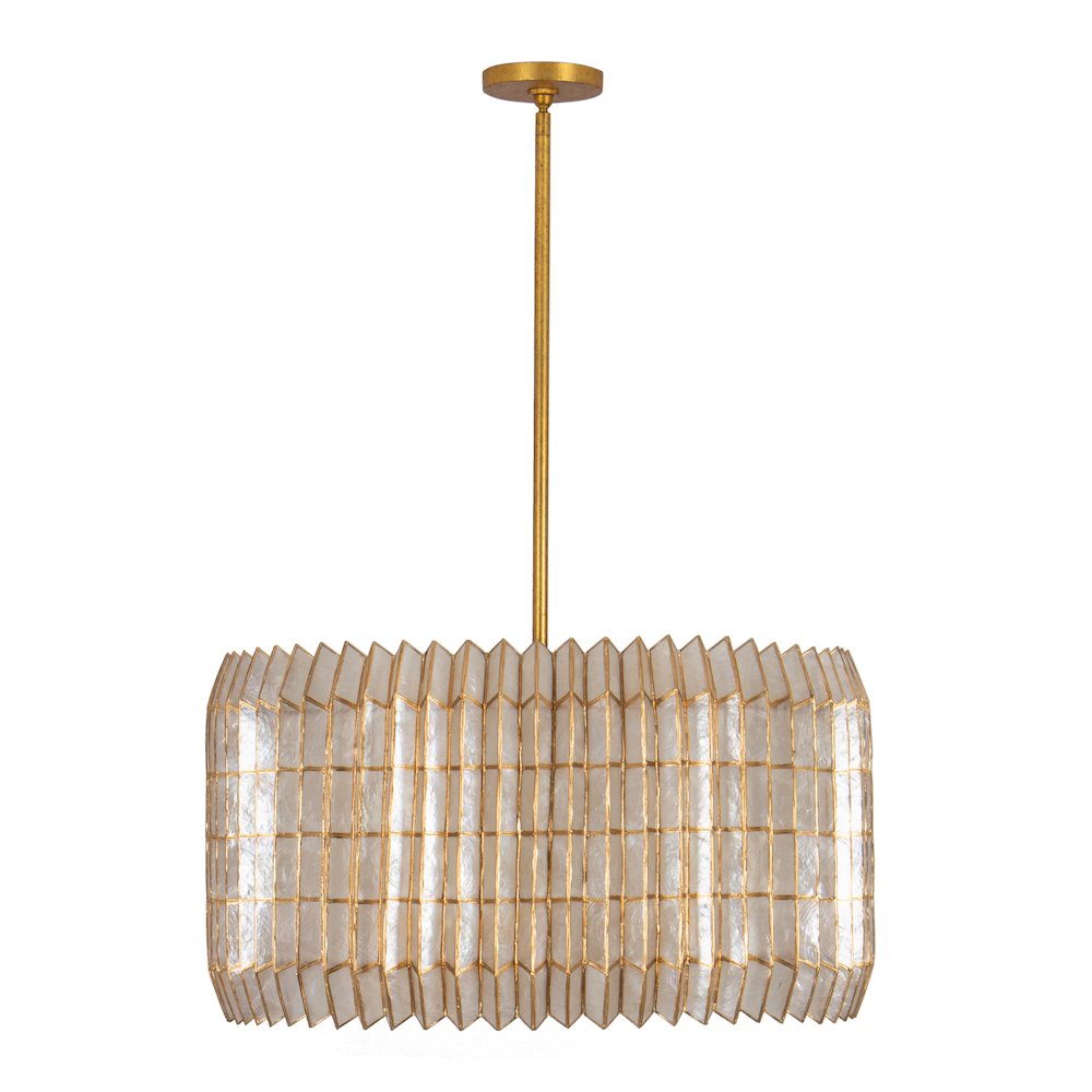 Fractal 28-in 8 Light (40-watt) Oxidized Gold Leaf Chandelier. Picture 2