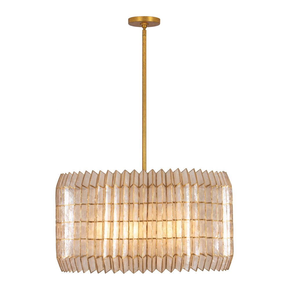Fractal 28-in 8 Light (40-watt) Oxidized Gold Leaf Chandelier. Picture 1