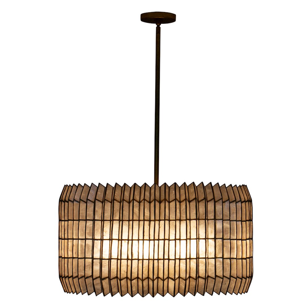 Fractal 28-in 8 Light (40-watt) Oxidized Gold Leaf Chandelier. Picture 3