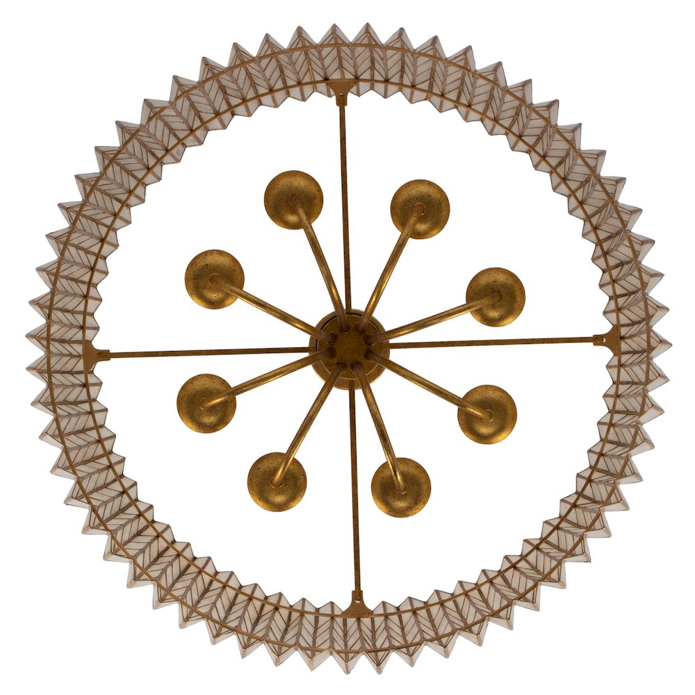 Fractal 28-in 8 Light (40-watt) Oxidized Gold Leaf Chandelier. Picture 5