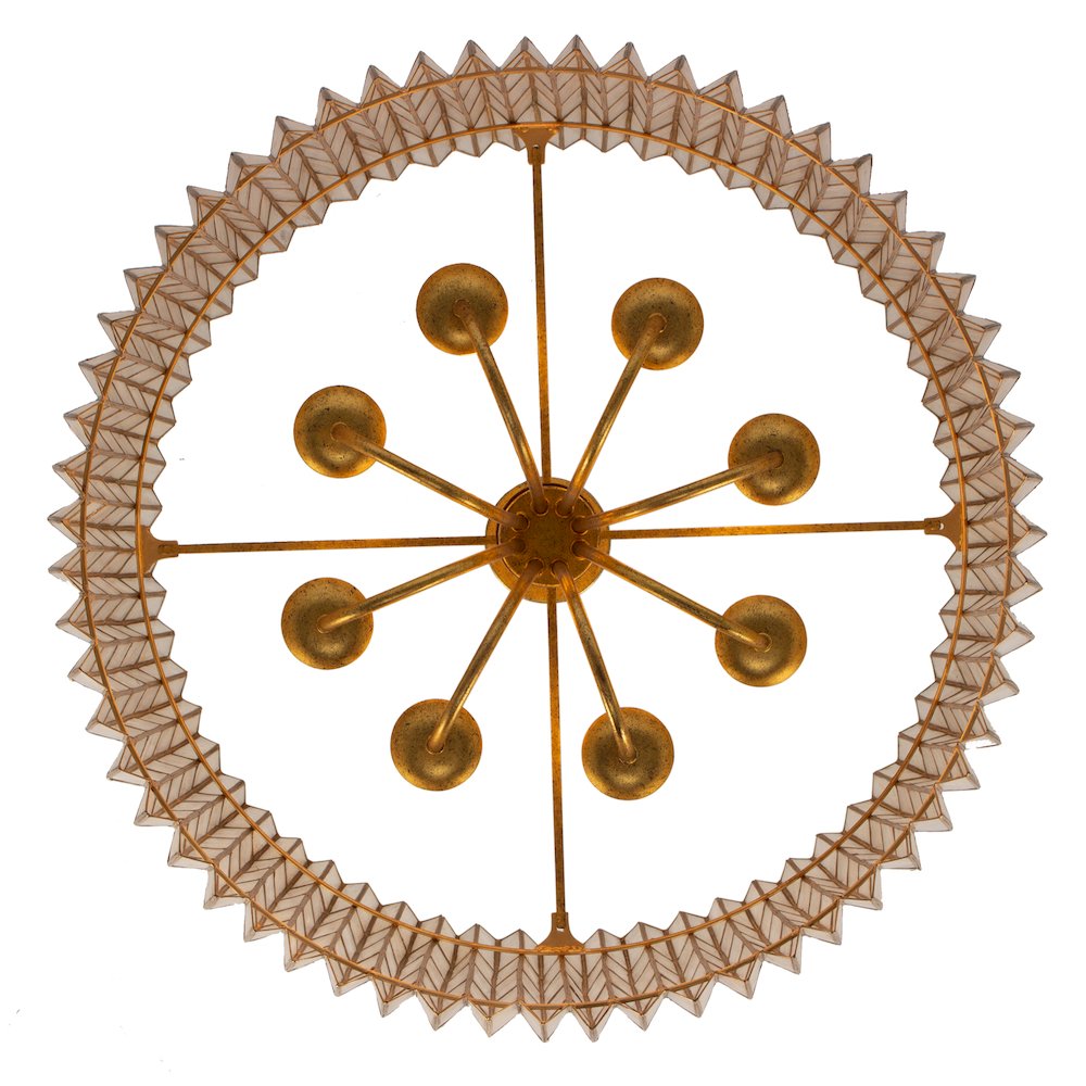 Fractal 28-in 8 Light (40-watt) Oxidized Gold Leaf Chandelier. Picture 4