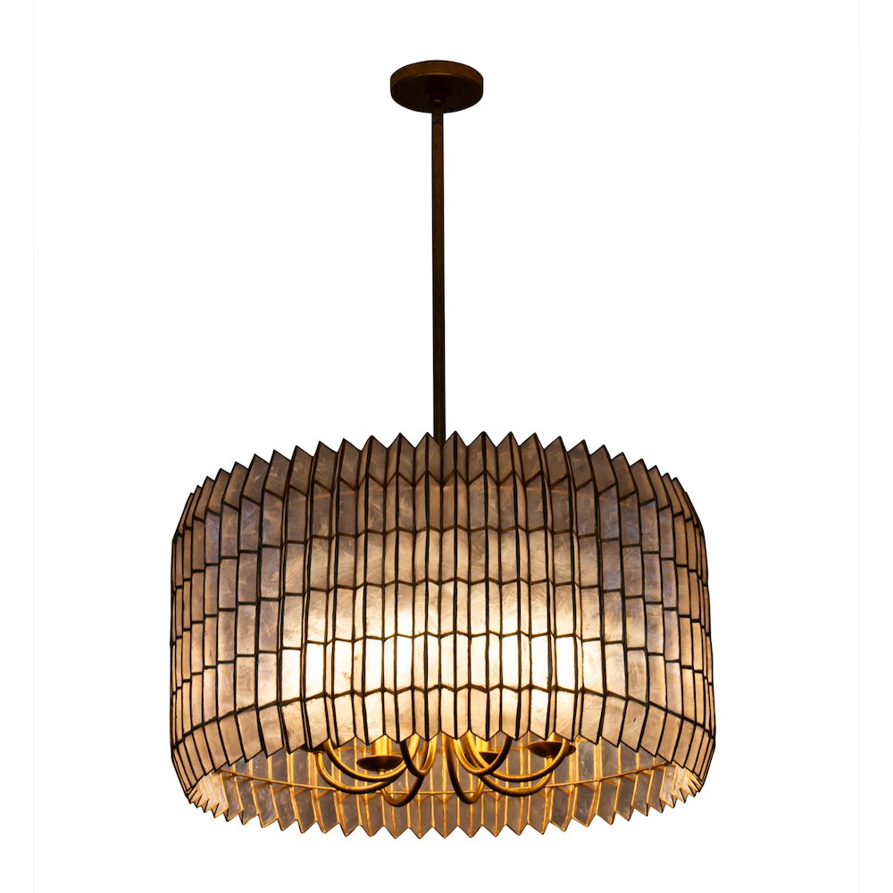 Fractal 28-in 8 Light (40-watt) Oxidized Gold Leaf Chandelier. Picture 6