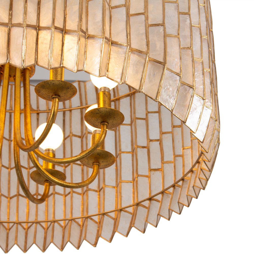 Fractal 28-in 8 Light (40-watt) Oxidized Gold Leaf Chandelier. Picture 8