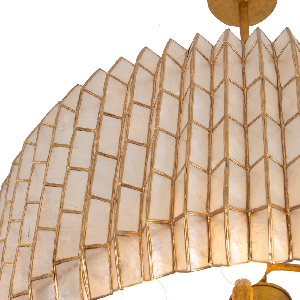 Fractal 28-in 8 Light (40-watt) Oxidized Gold Leaf Chandelier. Picture 9