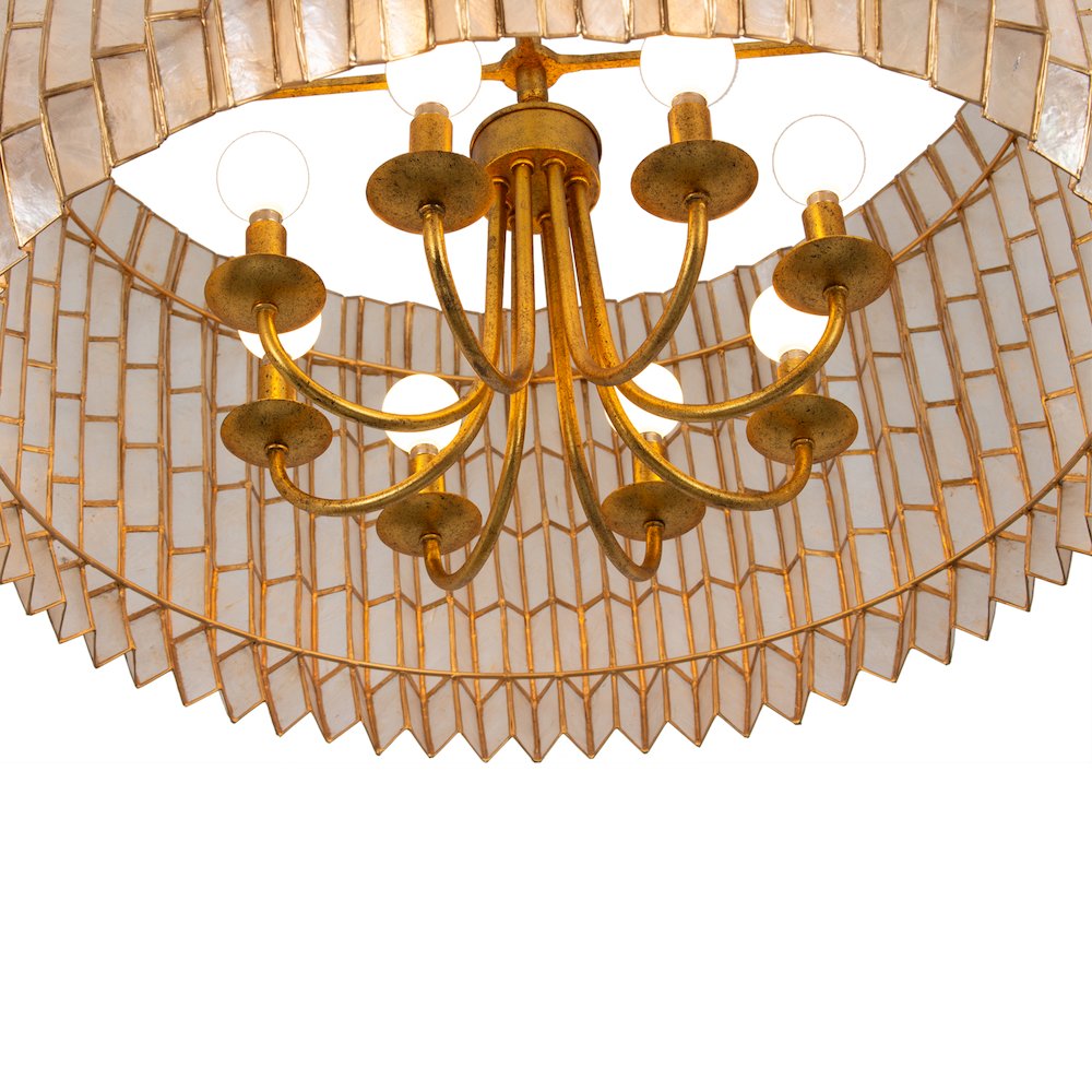 Fractal 28-in 8 Light (40-watt) Oxidized Gold Leaf Chandelier. Picture 10