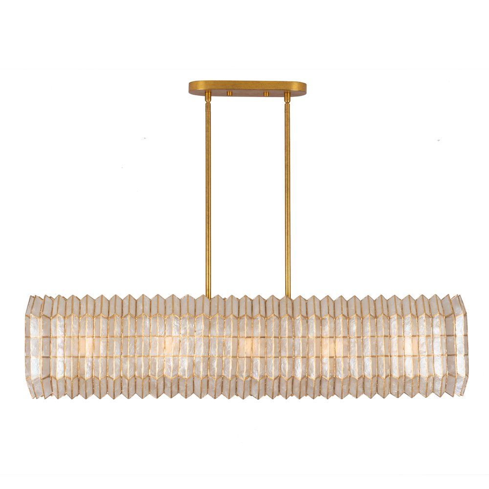 Fractal 52-in 10 Light (40-watt) Oxidized Gold Leaf Linear Pendant. Picture 1