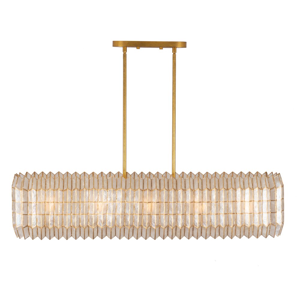 Fractal 52-in 10 Light (40-watt) Oxidized Gold Leaf Linear Pendant. Picture 2