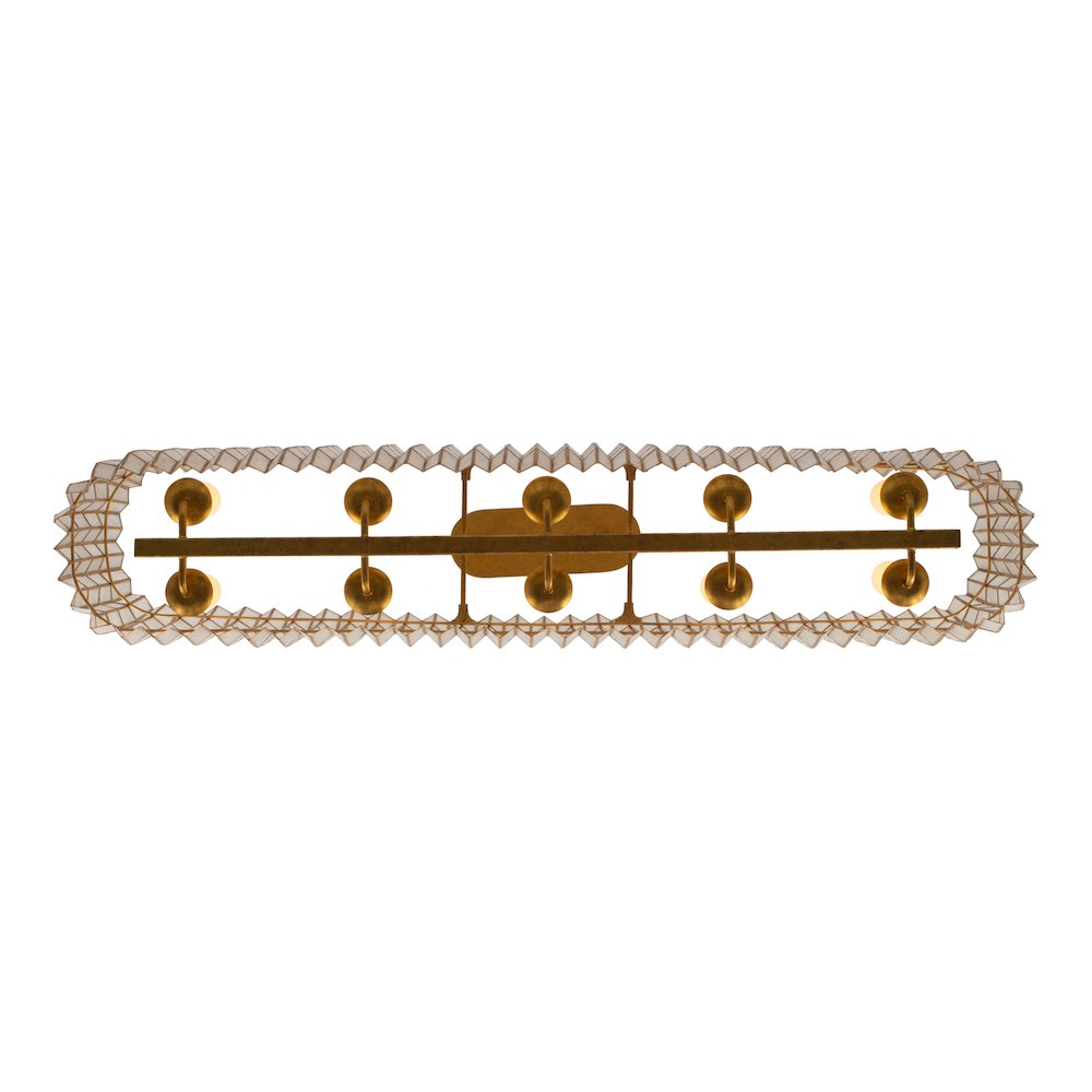 Fractal 52-in 10 Light (40-watt) Oxidized Gold Leaf Linear Pendant. Picture 4