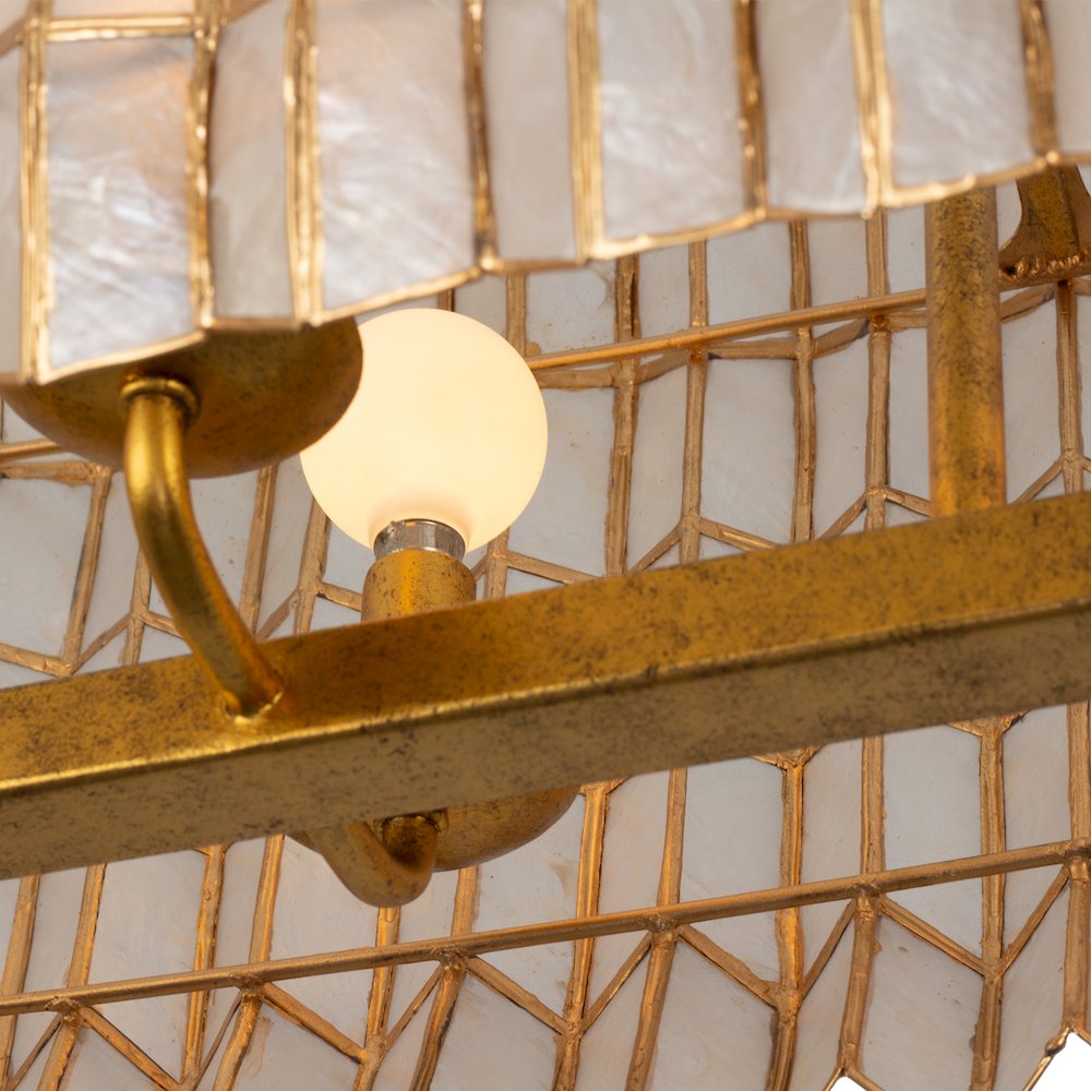 Fractal 52-in 10 Light (40-watt) Oxidized Gold Leaf Linear Pendant. Picture 7