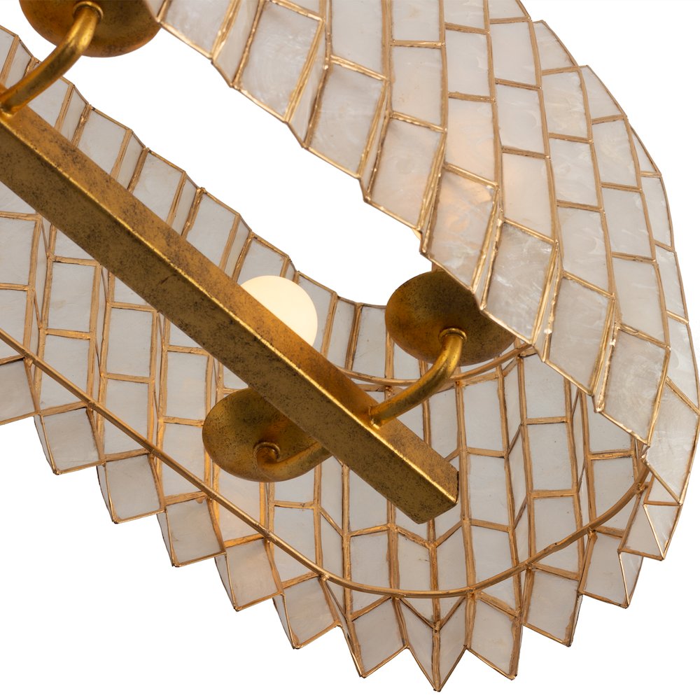 Fractal 52-in 10 Light (40-watt) Oxidized Gold Leaf Linear Pendant. Picture 8