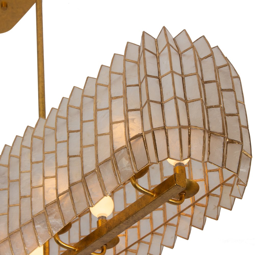 Fractal 52-in 10 Light (40-watt) Oxidized Gold Leaf Linear Pendant. Picture 9