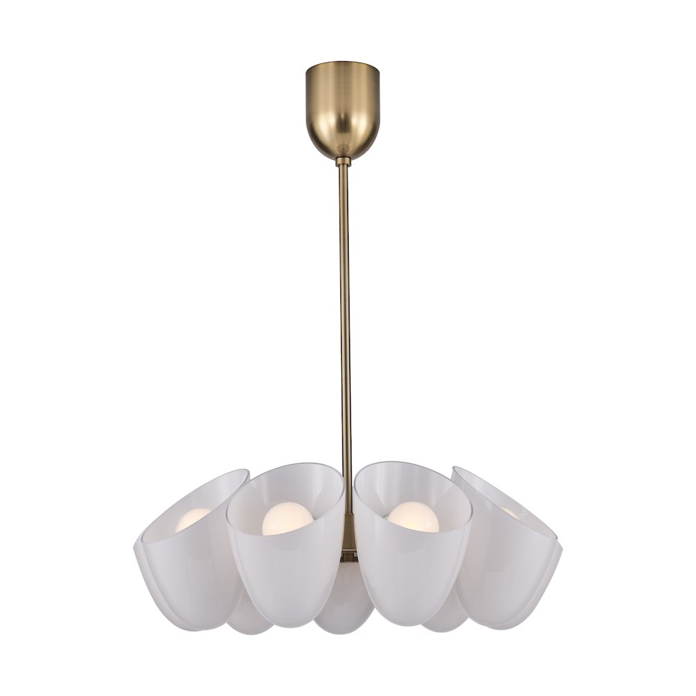 Cocoon 28-in 9 Light (40-watt) Winter Brass Chandelier. Picture 1