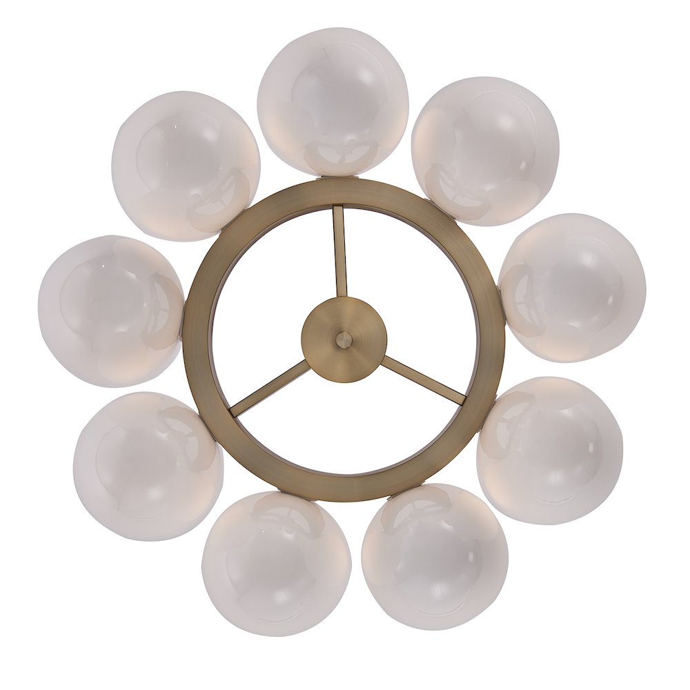 Cocoon 28-in 9 Light (40-watt) Winter Brass Chandelier. Picture 7
