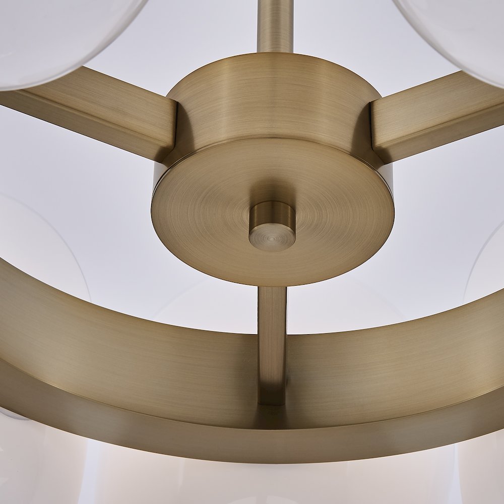 Cocoon 28-in 9 Light (40-watt) Winter Brass Chandelier. Picture 5