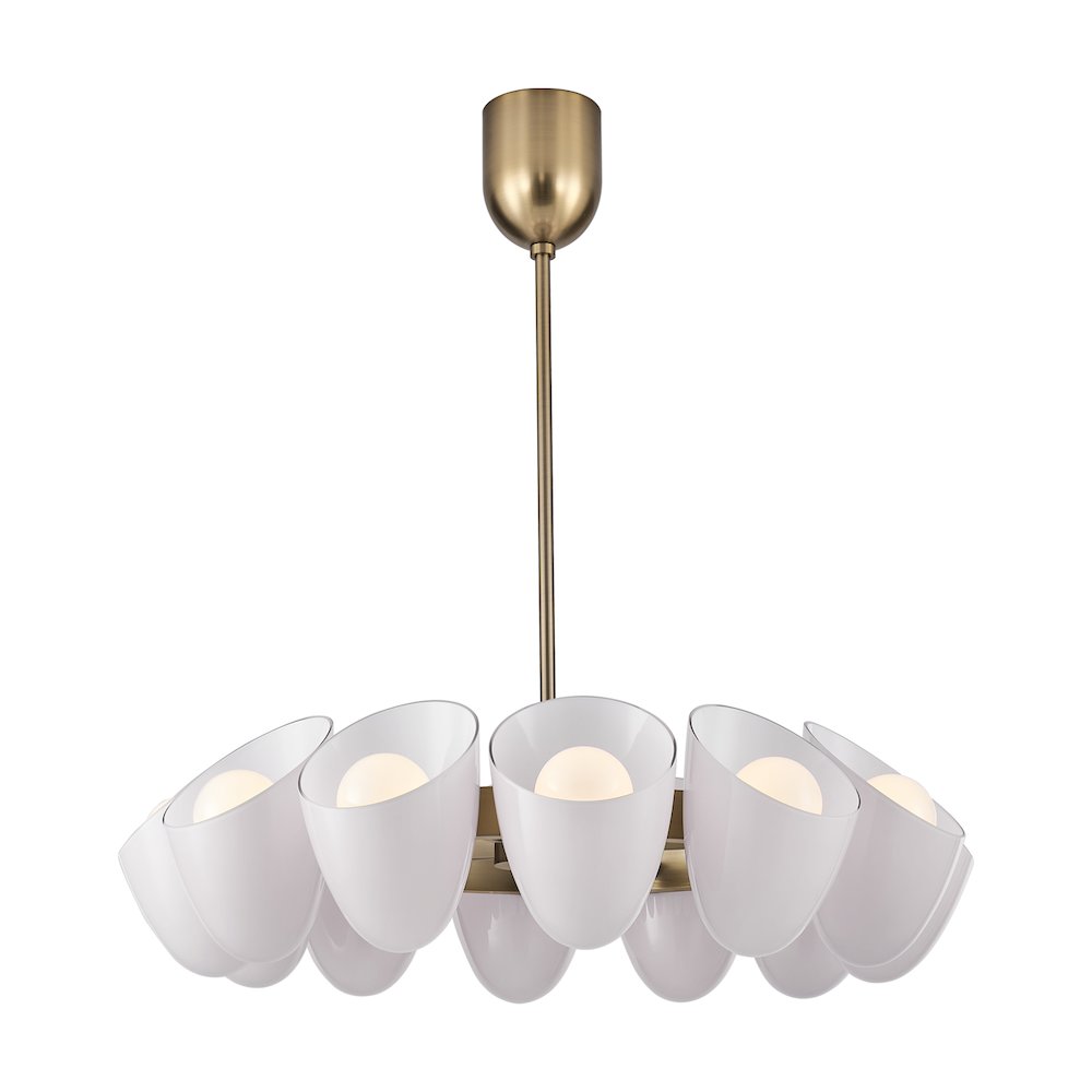 Cocoon 36-in 12 Light (40-watt) Winter Brass Chandelier. Picture 1