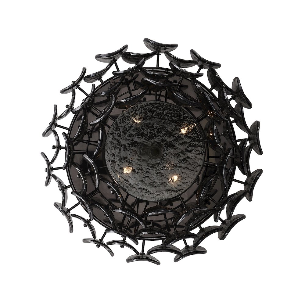 Uroko 19.75-in 4 Light (40-watt) Black Nickel Flush Mount. Picture 2