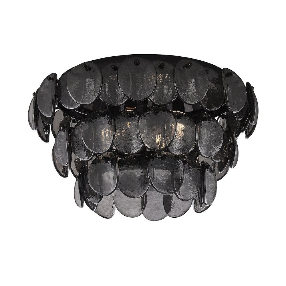 Uroko 19.75-in 4 Light (40-watt) Black Nickel Flush Mount. Picture 3