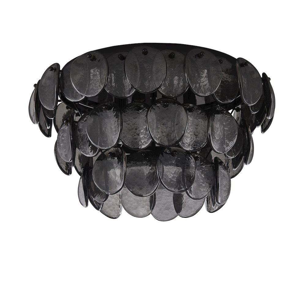 Uroko 19.75-in 4 Light (40-watt) Black Nickel Flush Mount. Picture 4