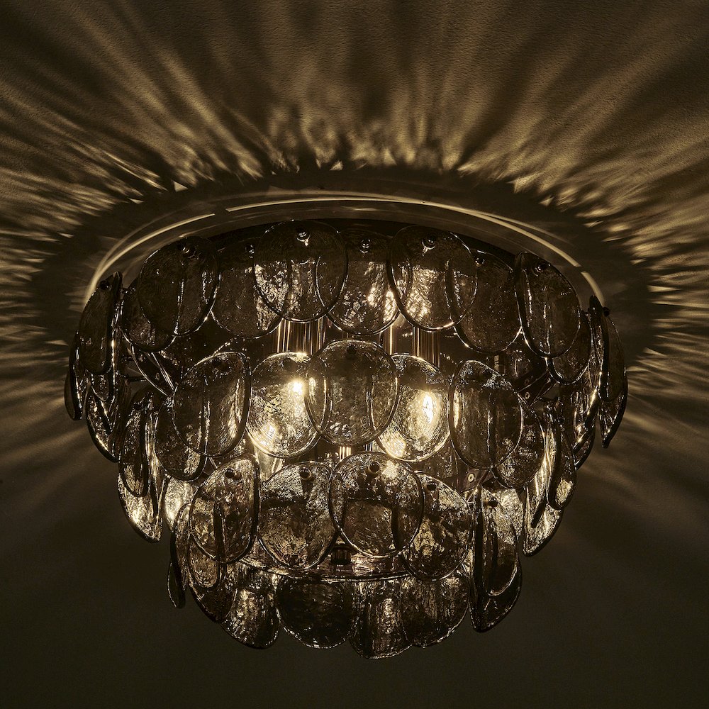 Uroko 19.75-in 4 Light (40-watt) Black Nickel Flush Mount. Picture 8