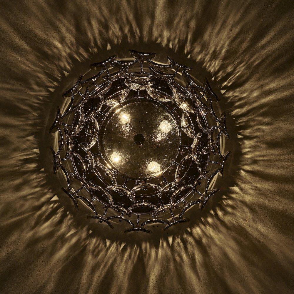 Uroko 19.75-in 4 Light (40-watt) Black Nickel Flush Mount. Picture 9