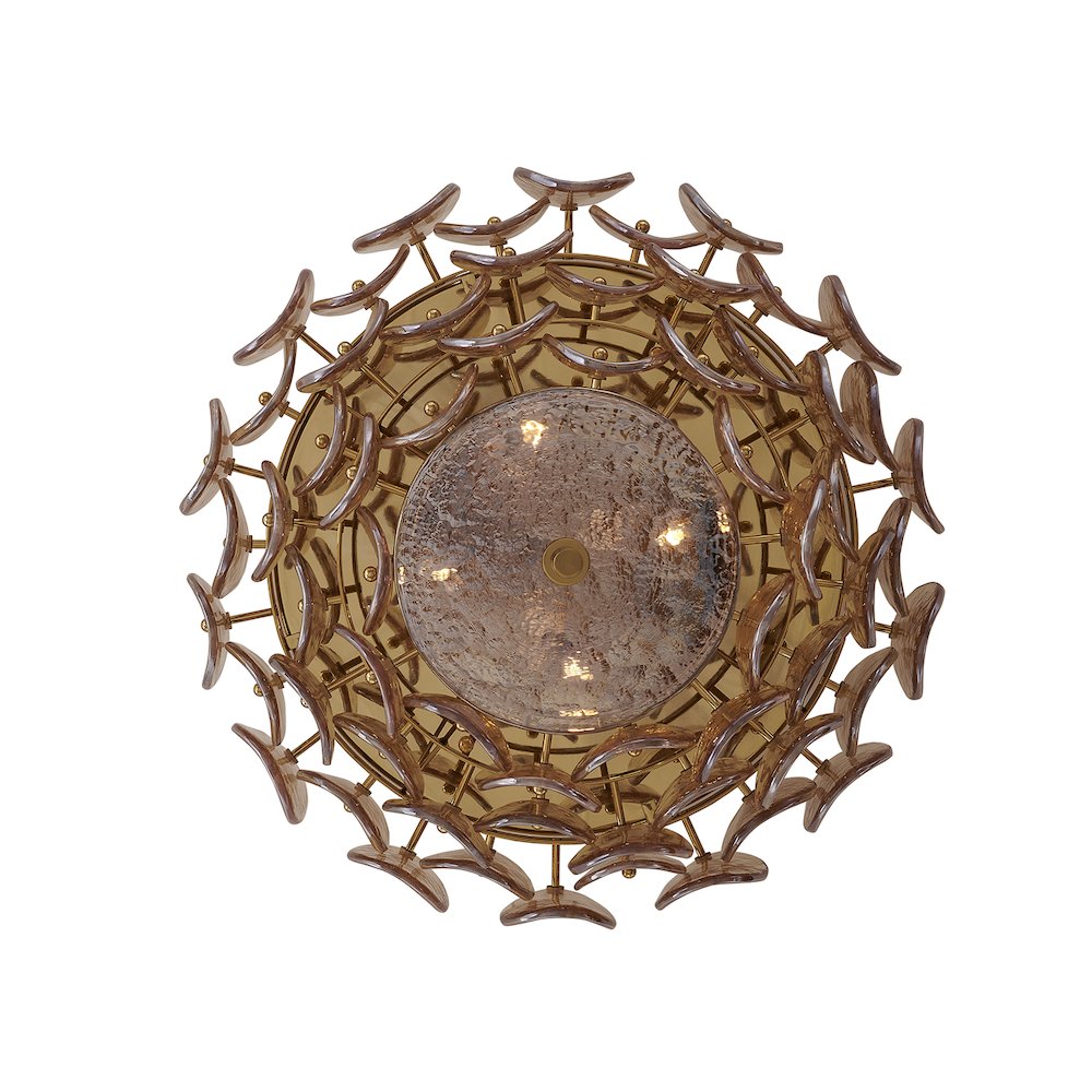 Uroko 19.75-in 4 Light (40-watt) Polished Winter Brass Flush Mount. Picture 2